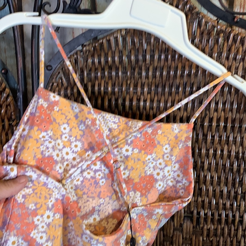 🚫SOLD🚫NWT Skatie Floral Print Crisscross Adjustable Straps Swimsuit Size S - Picture 3 of 5